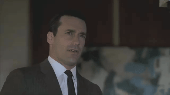 Don Draper delivering the Kodak Carousel pitch in Mad Men, the scene about nostalgia as a time machine that takes you back home.