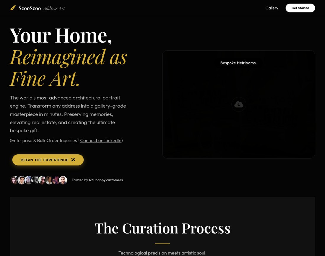 The ScooScoo.homes landing page